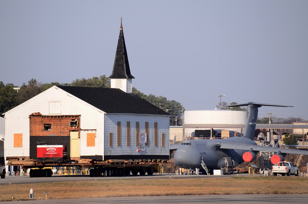 Dobbins chapel taxis across runway
