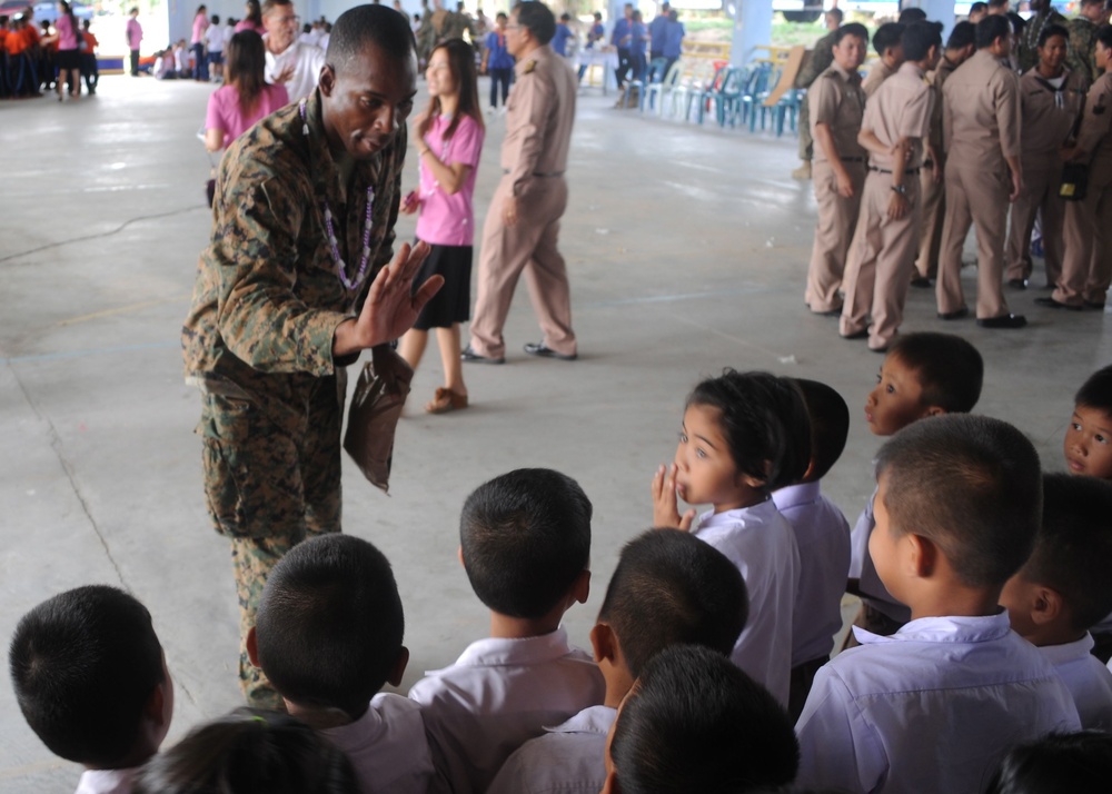 U.S. Marines, sailors bring smiles to Thai students during Cobra