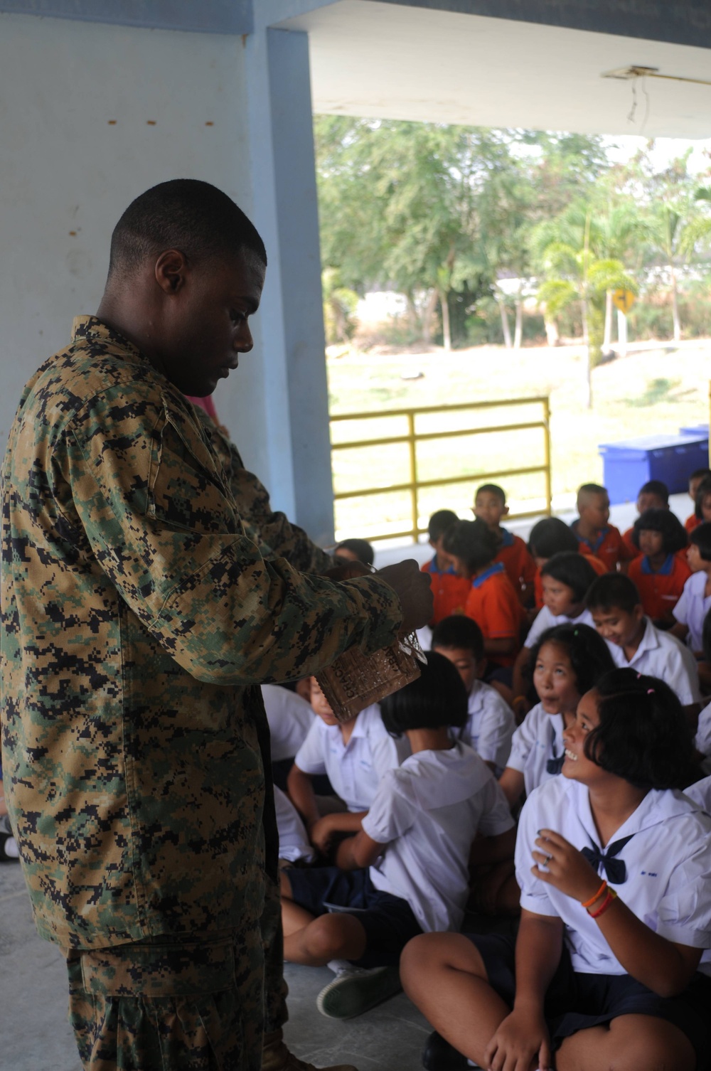 U.S. Marines, sailors bring smiles to Thai students during Cobra