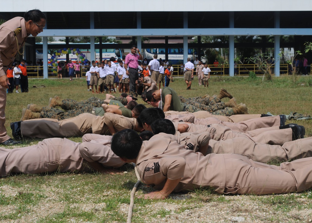 U.S. Marines, sailors bring smiles to Thai students during Cobra