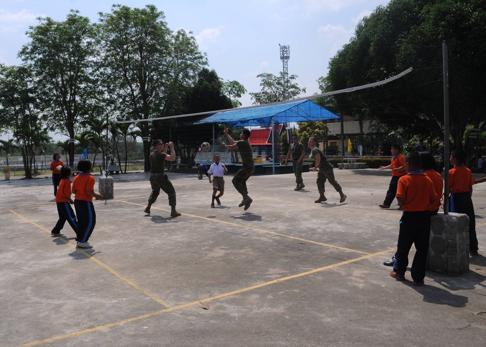 U.S. Marines, sailors bring smiles to Thai students during Cobra
