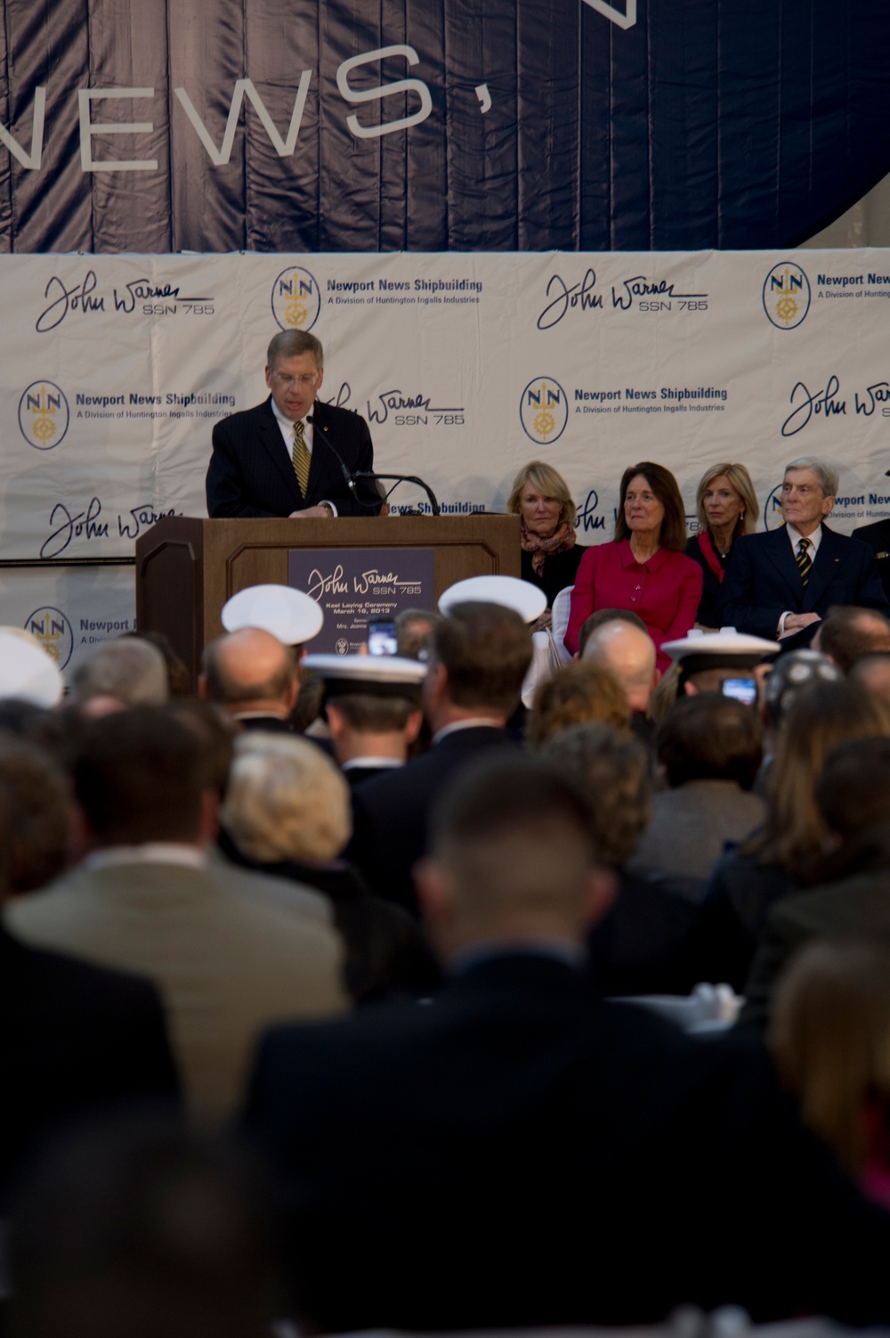 Keel laying ceremony for Pre-Commissioning Unit John Warner (SSN 785)