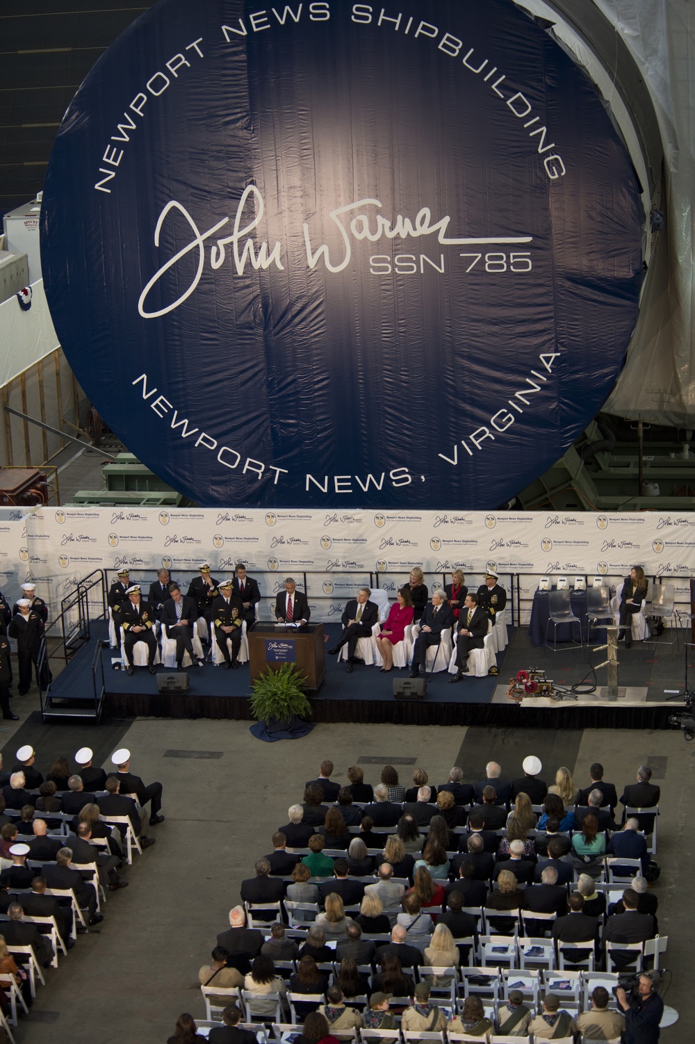 Keel laying ceremony for Pre-Commissioning Unit John Warner (SSN 785)