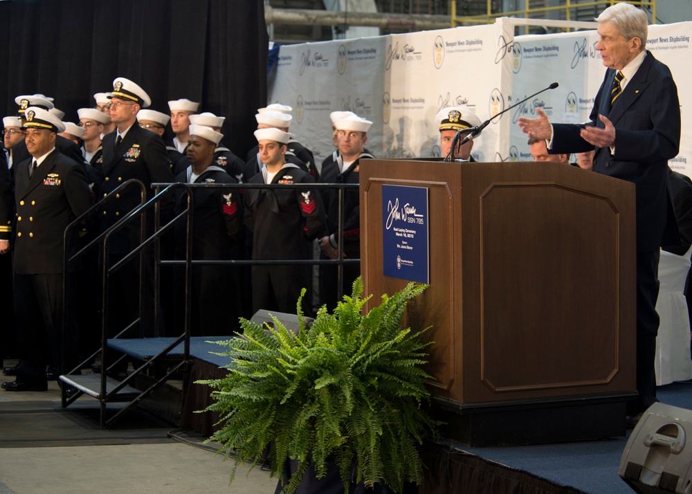 Keel laying ceremony for Pre-Commissioning Unit John Warner (SSN 785)