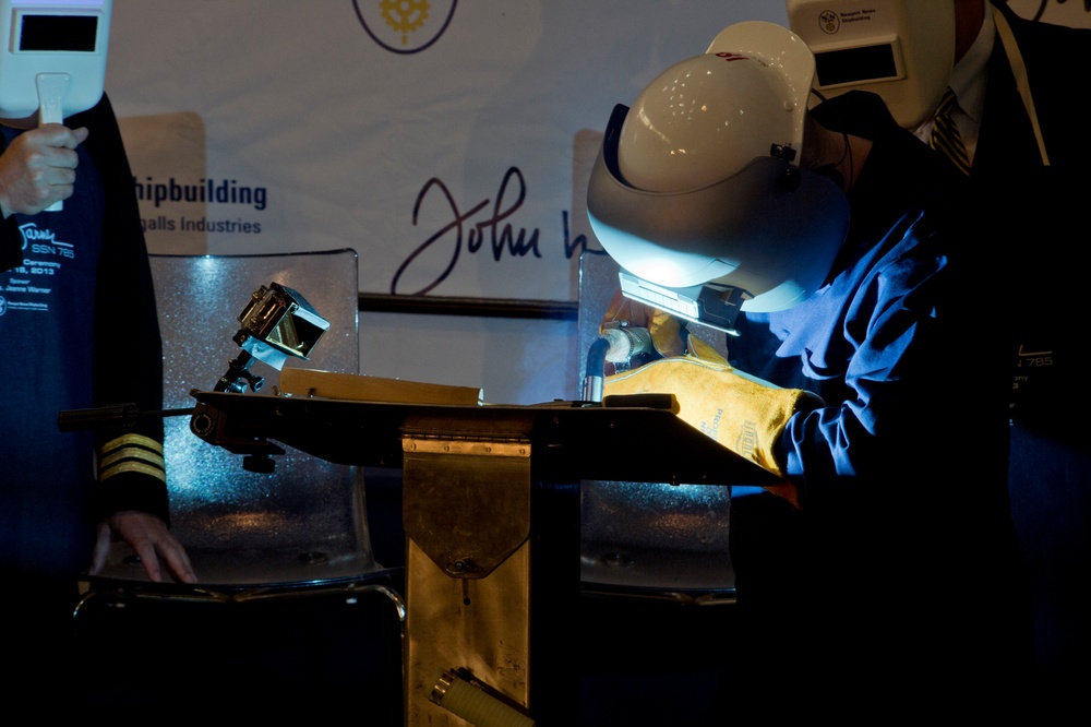 Keel laying ceremony for Pre-Commissioning Unit John Warner (SSN 785)