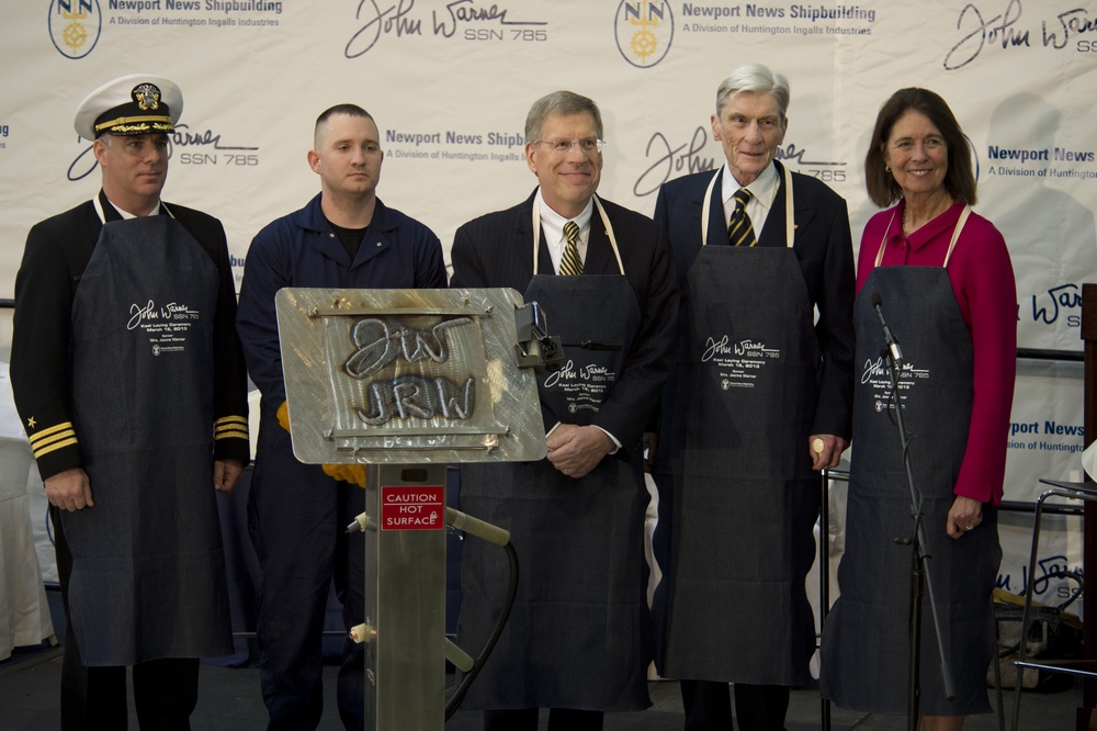 Keel laying ceremony for Pre-Commissioning Unit John Warner (SSN 785)