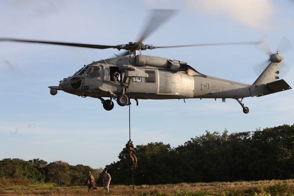 Marines Fast Rope During Exercise Guahan Shield