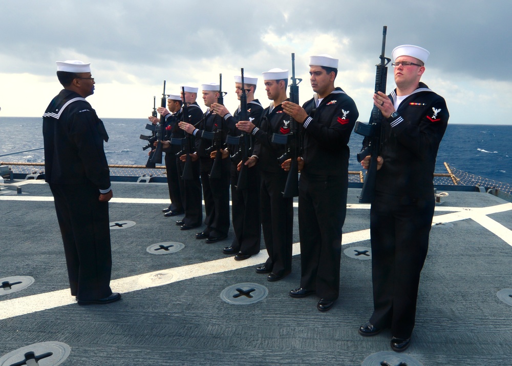 Burial at sea ceremony