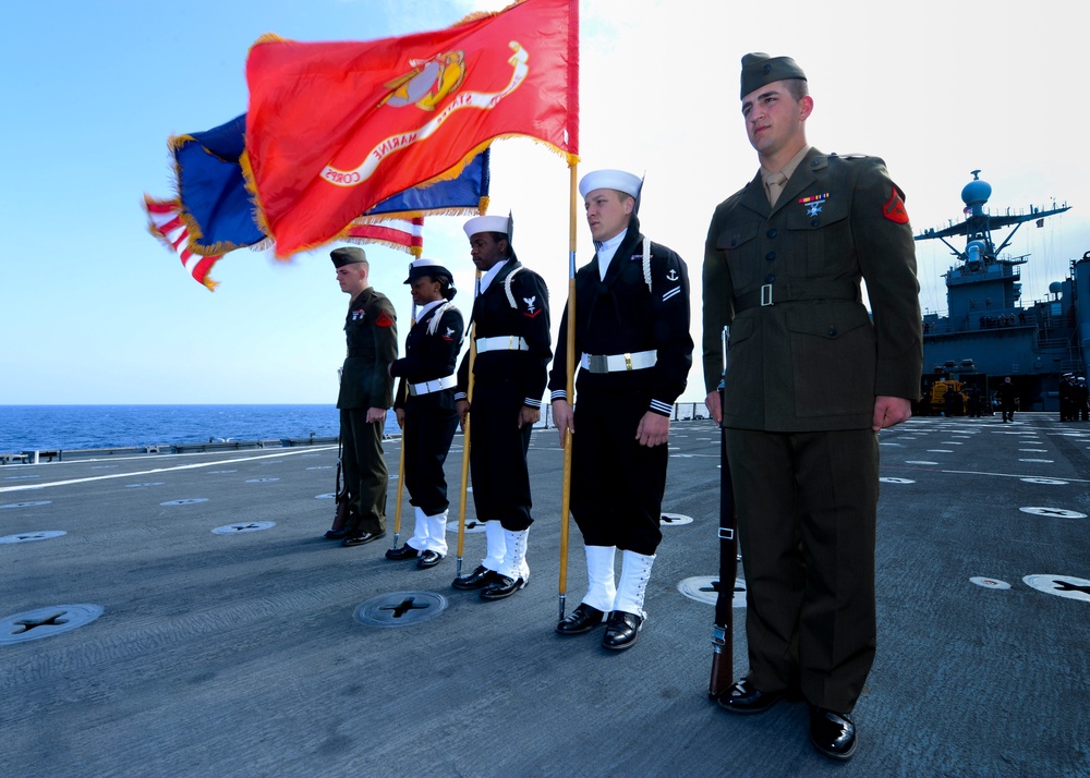 Burial at sea ceremony