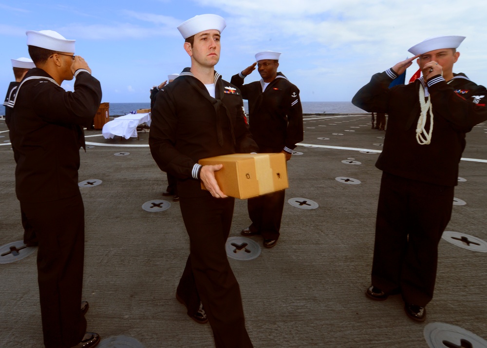Carter Hall conducts burial-at-sea