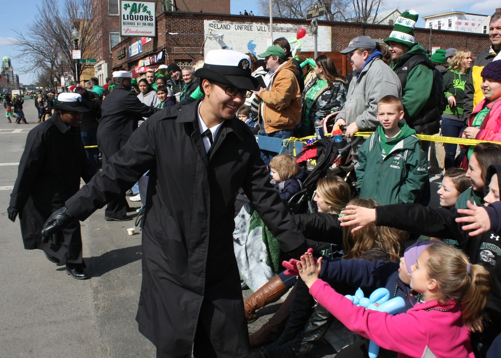 USS Constitution sailors march in St. Patrick's Day parade