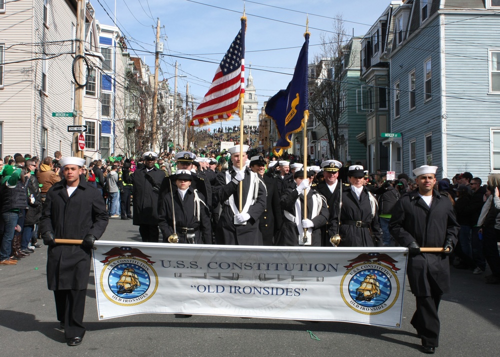 USS Constitution sailors march in St. Patrick's Day parade