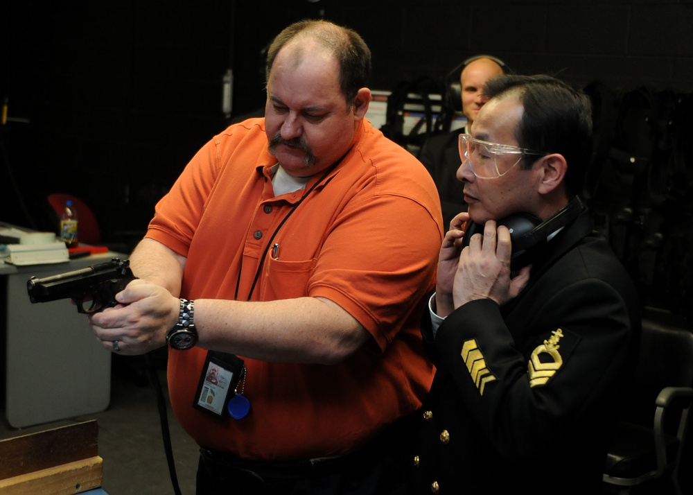 JMSDF officers tour naval facilities