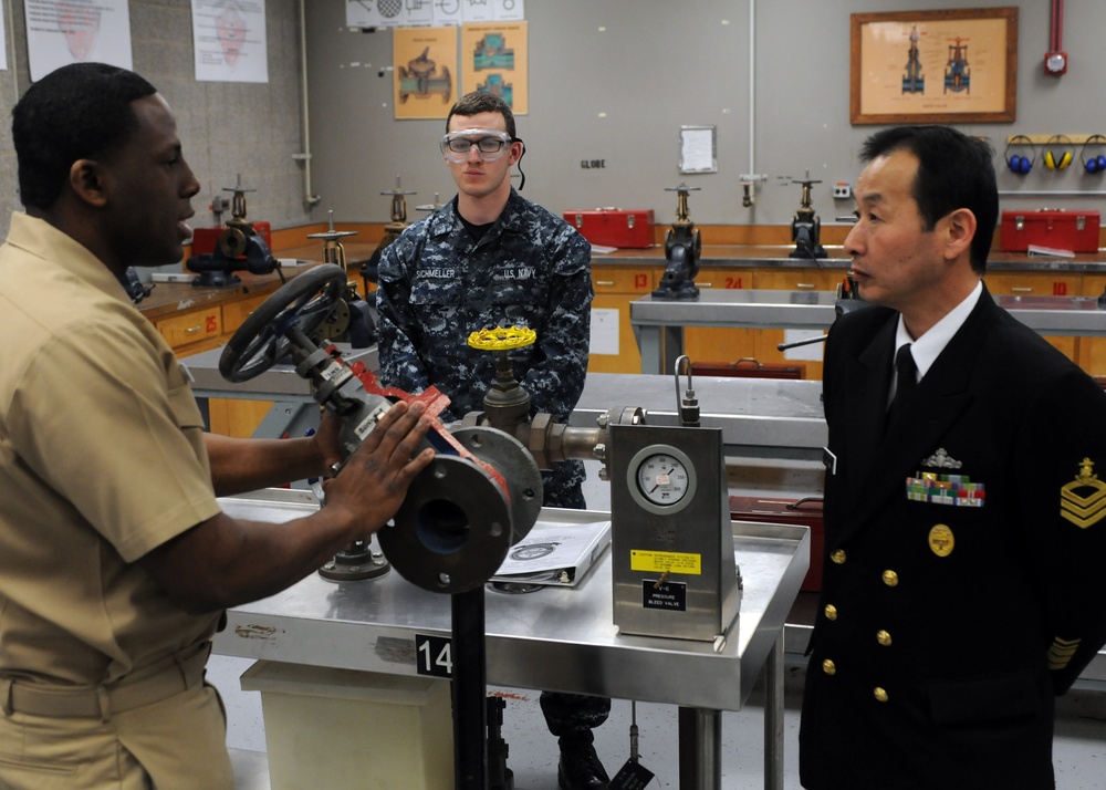 JMSDF officers tour naval facilities