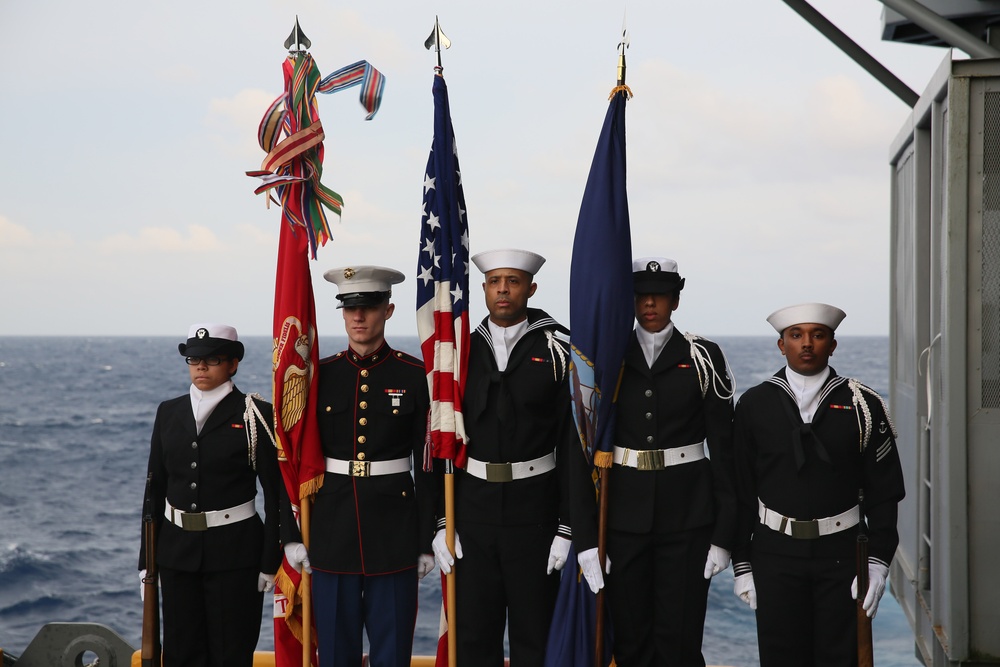 Burial at sea aboard USS Kearsarge