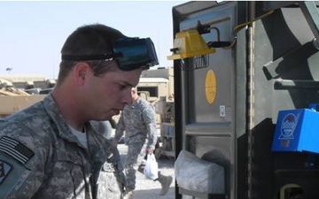 Soldier prepares for welding job