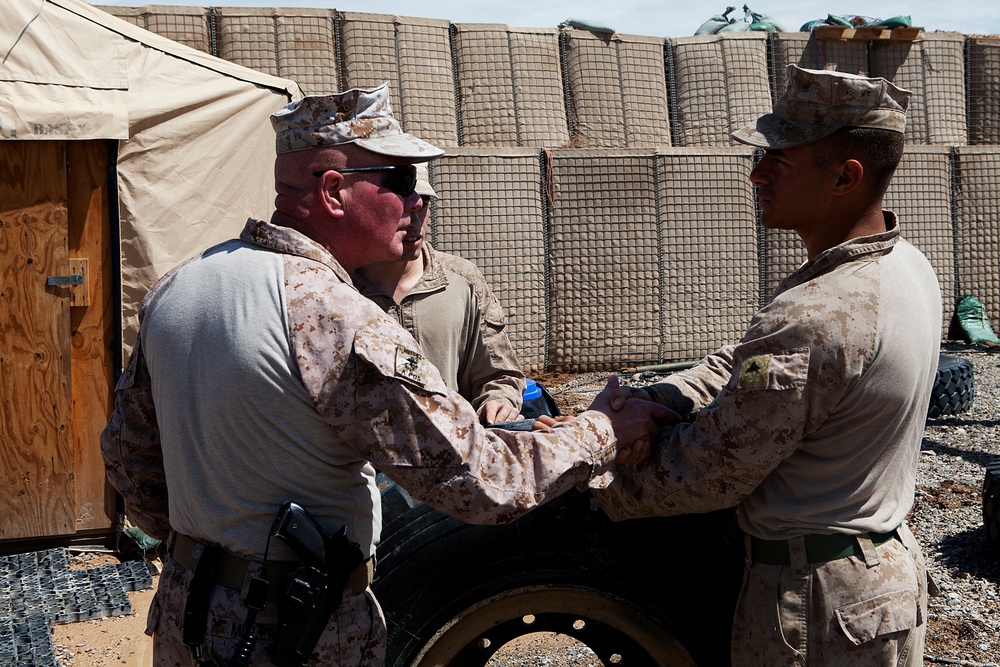 Maj. Gen. Miller visits Camp Dwyer and FOB Hanson