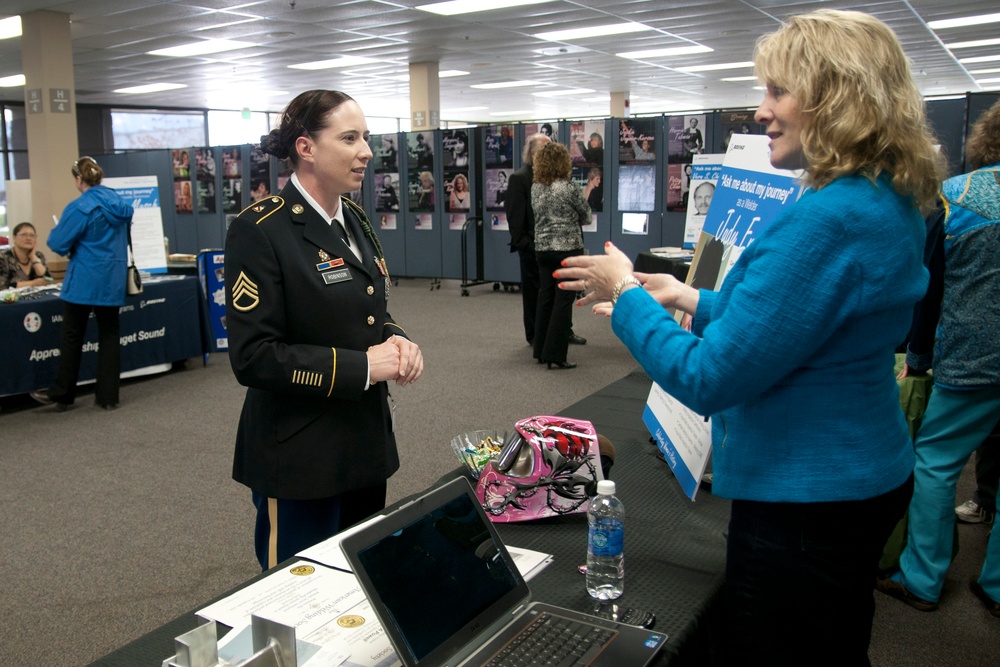 Female soldiers speak at Women's History Month event