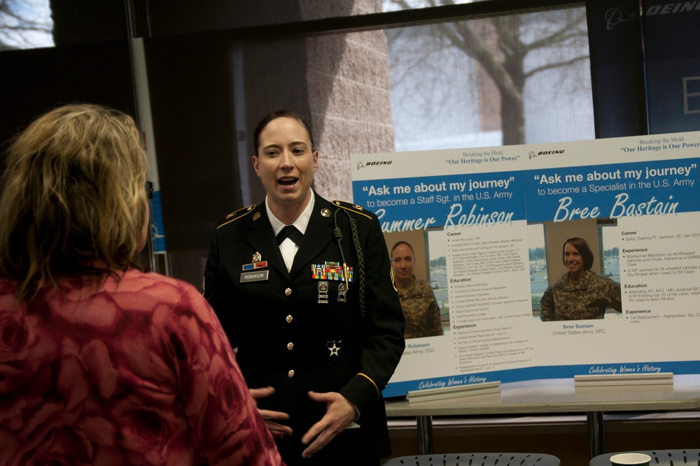 Female soldiers speak at Women's History Month event