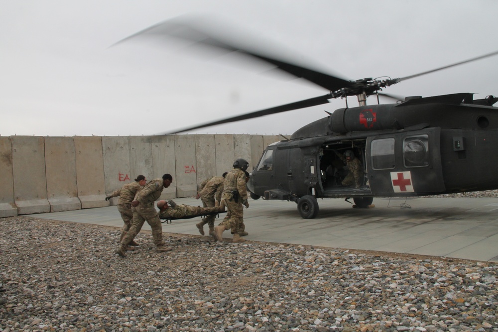 ‘Mustang’ distribution platoon receives medical evacuation training