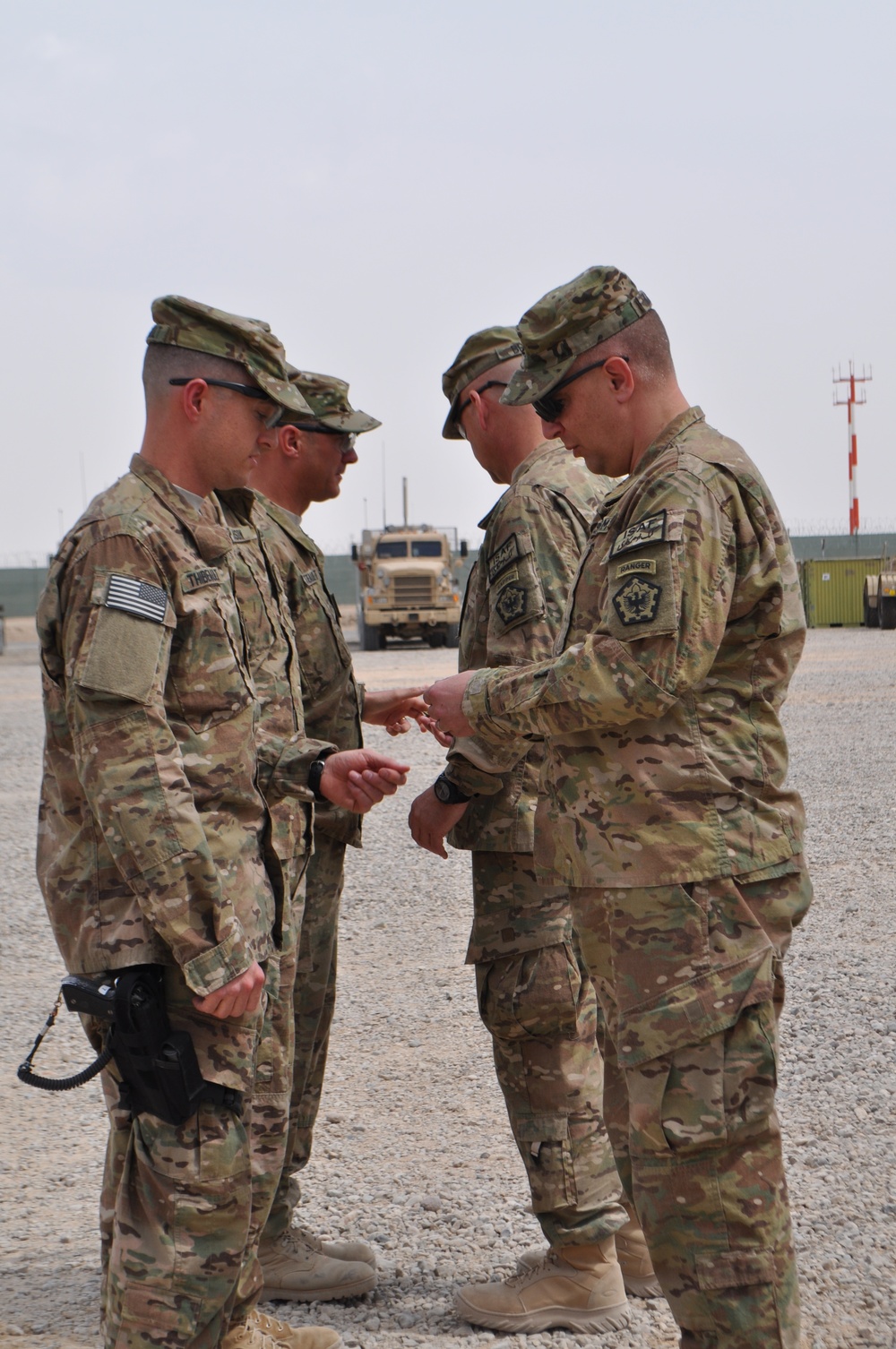 307th Engineer Battalion dons their combat patches