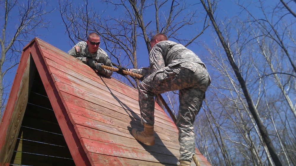 152nd Cav troops tackle team-building obstacle course