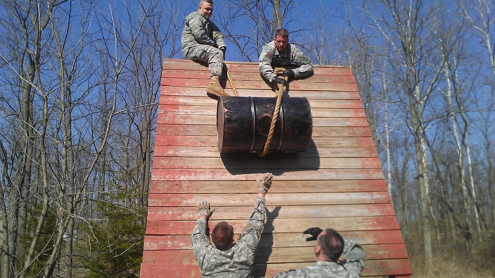 152nd Cav troops tackle team-building obstacle course