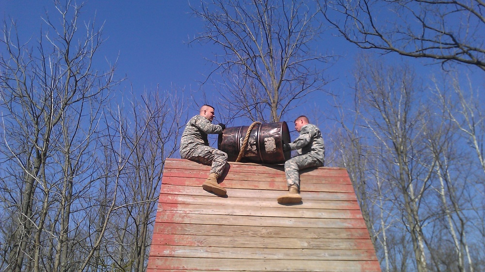 152nd Cav troops tackle team-building obstacle course