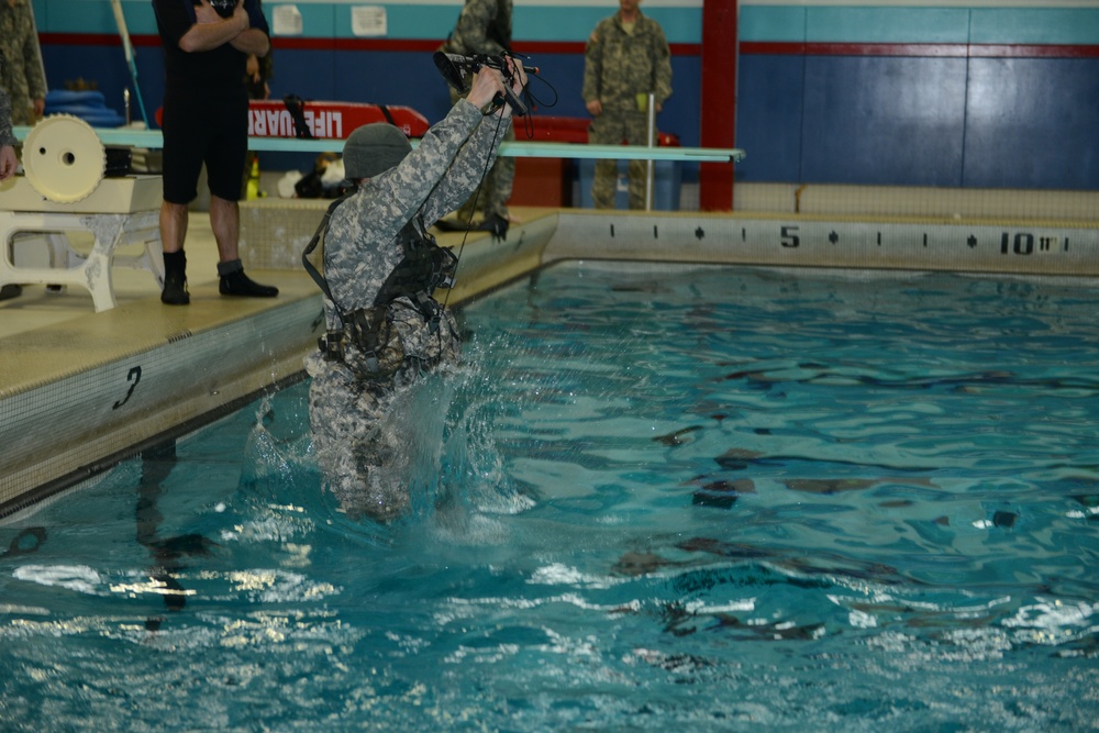 Cavalry soldiers conduct combat water survival training