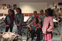 Girl Scouts visit 55th Signal Company (COMCAM)