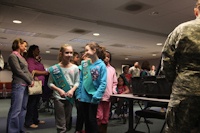 Girl Scouts visit 55th Signal Company (COMCAM)