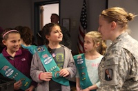 Girl Scouts visit 55th Signal Company (COMCAM)
