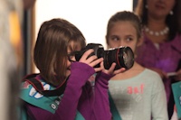 Girl Scouts visit 55th Signal Company (COMCAM)