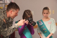 Girl Scouts visit 55th Signal Company (COMCAM)