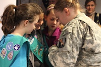 Girl Scouts visit 55th Signal Company (COMCAM)