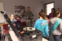 Girl Scouts visit 55th Signal Company (COMCAM)