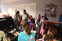 Girl Scouts visit 55th Signal Company (COMCAM)