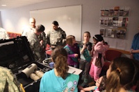 Girl Scouts visit 55th Signal Company (COMCAM)