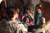 Girl Scouts visit 55th Signal Company (COMCAM)