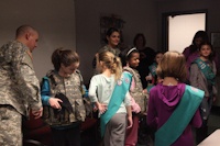 Girl Scouts visit 55th Signal Company (COMCAM)