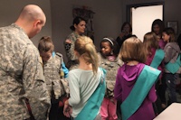 Girl Scouts visit 55th Signal Company (COMCAM)