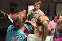 Girl Scouts visit 55th Signal Company (COMCAM)