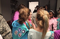 Girl Scouts visit 55th Signal Company (COMCAM)