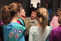 Girl Scouts visit 55th Signal Company (COMCAM)