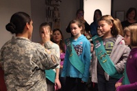 Girl Scouts visit 55th Signal Company (COMCAM)