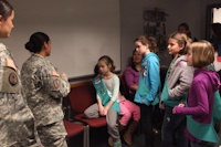 Girl Scouts visit 55th Signal Company (COMCAM)