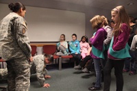 Girl Scouts visit 55th Signal Company (COMCAM)