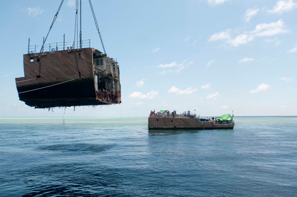Hull section removal from Ex-Guardian Hull section removal from Ex-Guardian