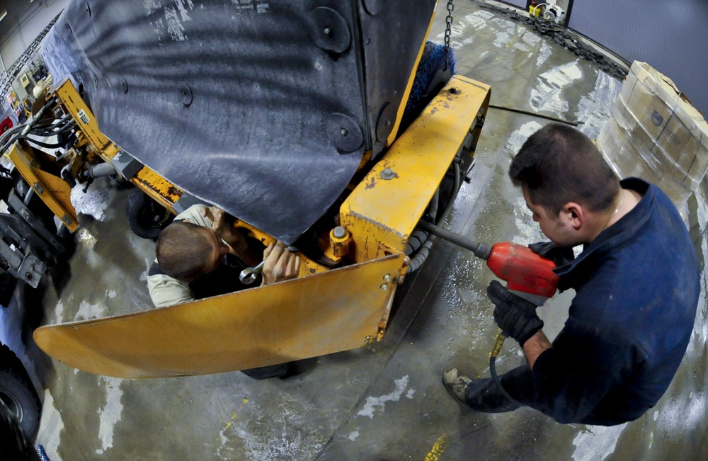 Members of 509th Civil Engineer Squadron at work