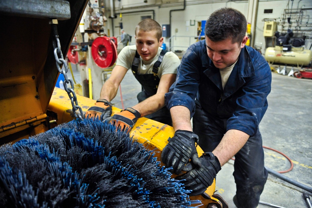 Members of 509th Civil Engineer Squadron at work